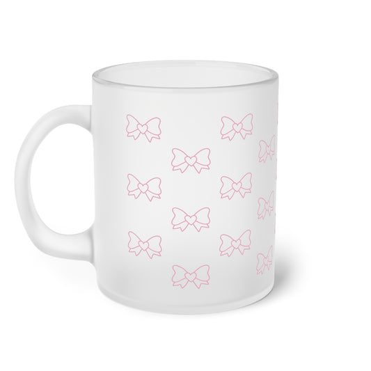 Coquette Bow Frosted Glass Mug